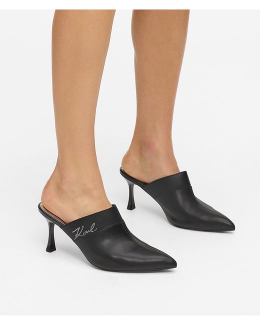 Karl Lagerfeld Black Sienna Heeled Mules