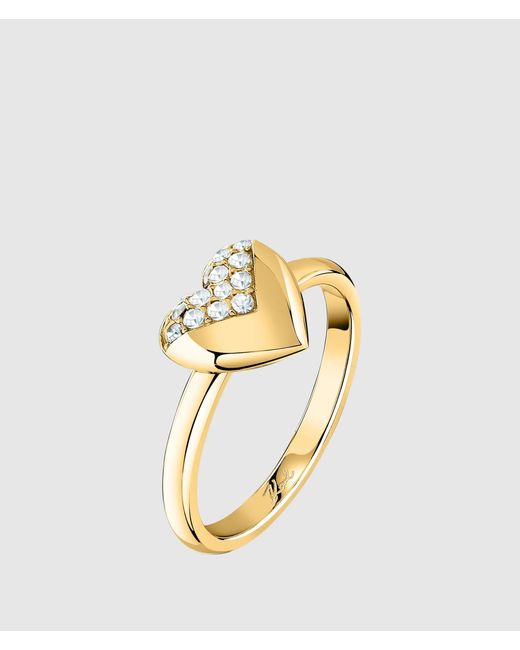 Karl Lagerfeld Metallic Heart Charm Ring