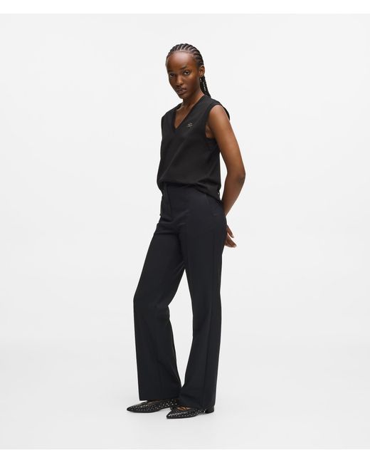 Karl Lagerfeld Black V-Neck Tank Top