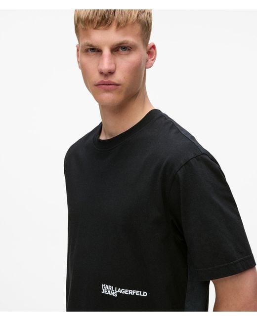 KL Jeans Black Relaxed Karl Print T-Shirt for men
