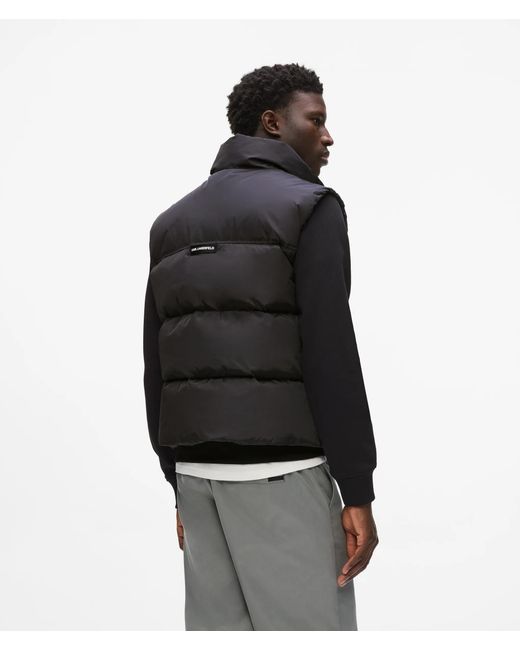 Karl Lagerfeld Black Logo Patch Puffer Gilet for men