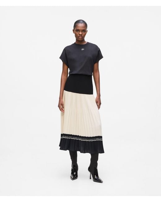Karl Lagerfeld White Pleated Skirt