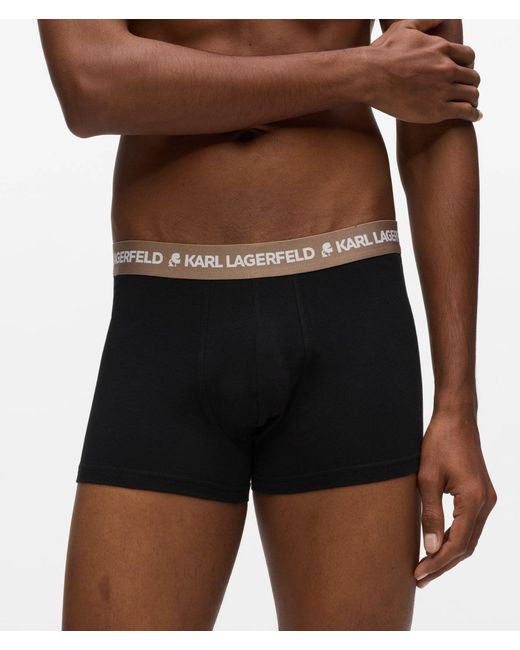 Karl Lagerfeld Black Logo Trunks – 3-Pack for men