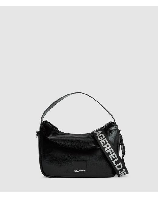 KL Jeans Black Glossy Mini Hobo Bag
