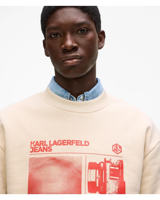 KL Jeans Pink Graphic Karl Print Sweatshirt for men