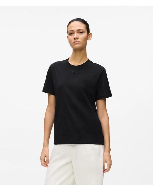 Karl Lagerfeld Black Signature Regular T-Shirt