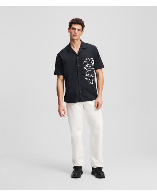 Karl Lagerfeld Hemd Mit Blumenprint, Mann, Größe in Blue für Herren