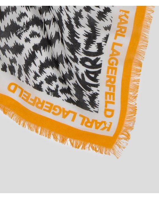 Karl Lagerfeld Gray Zebra-print Scarf