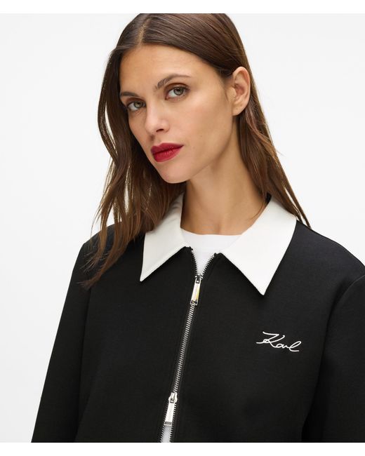 Karl Lagerfeld Black Karl Dna Zip-Up Sweatshirt