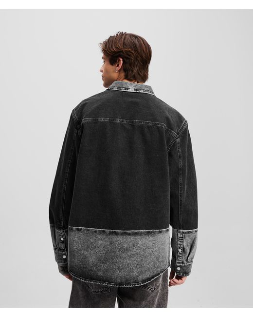 Karl Lagerfeld Black Ombre Denim Overshirt for men