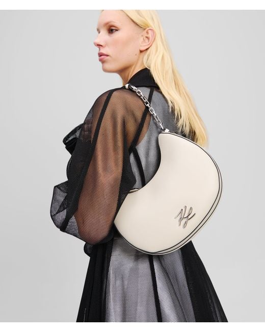 Karl Lagerfeld White K/Autograph Moon Shoulder Bag