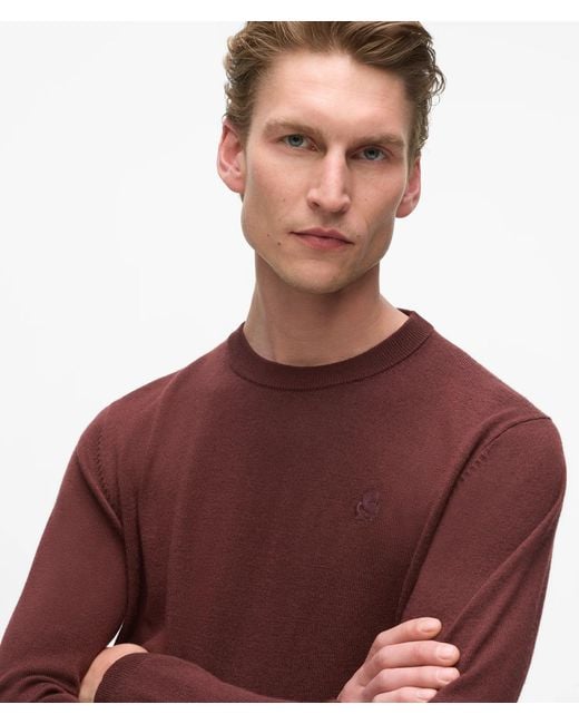 Karl Lagerfeld Red Wool Crew Neck Sweater for men