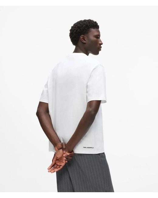 Karl Lagerfeld White Exclusive Maison De Karl Pocket T-Shirt for men