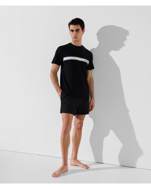 Karl Lagerfeld Black Logo Beach T-Shirt for men