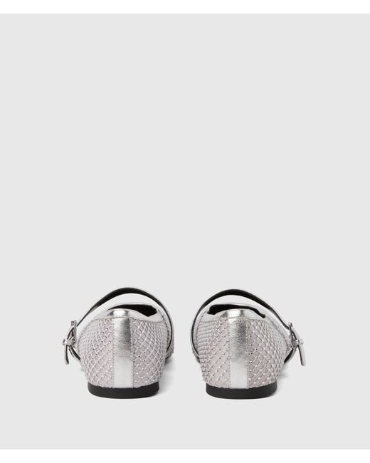Karl Lagerfeld White Karo Gemstone Mesh Mary Janes