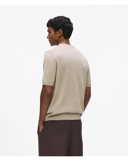 Karl Lagerfeld Natural Monogram Merino Wool T-Shirt for men