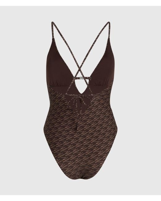 Karl Lagerfeld Brown Autograph Cheeky Swimsuit