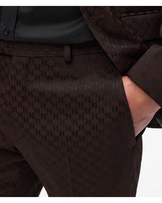 Karl Lagerfeld Multicolor All-Over Monogram Suit Pants for men
