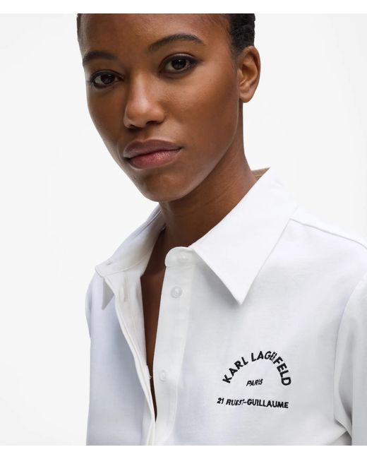 Karl Lagerfeld White Rue St-Guillaume Jersey Shirt