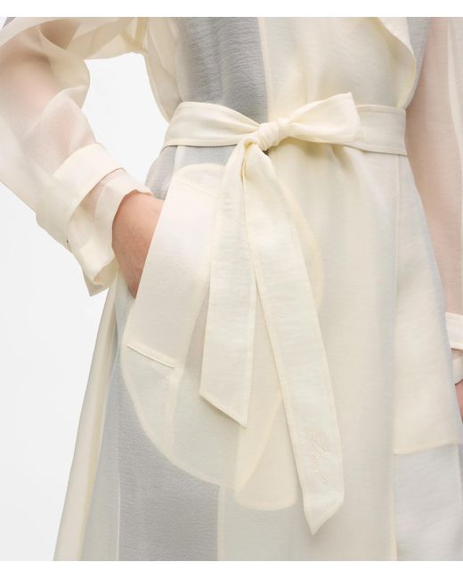 Karl Lagerfeld White Organza Trench Coat