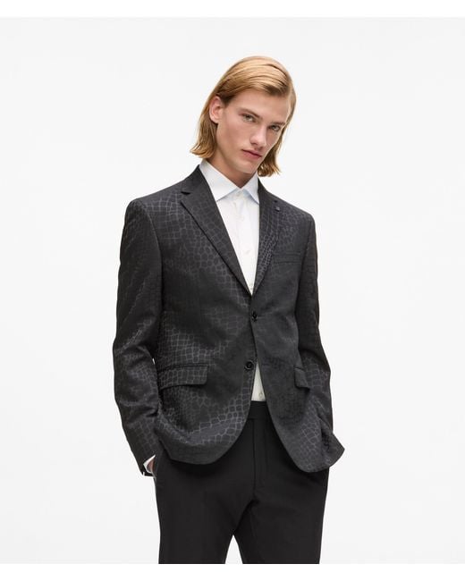Karl Lagerfeld Black All-Over-Print Blazer for men