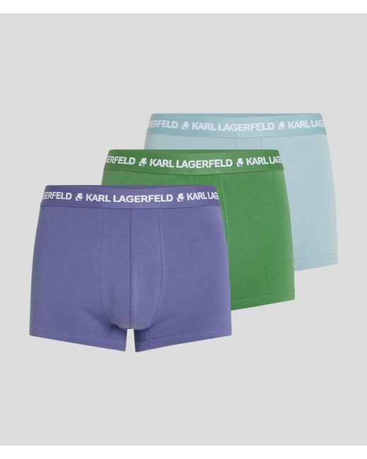 Karl Lagerfeld Green Multicolored Karl Logo Trunks – 3 Pack for men