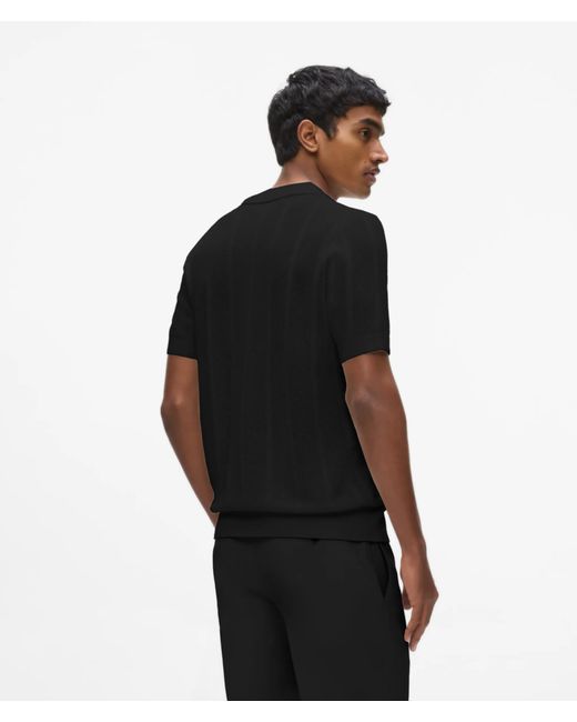 Karl Lagerfeld Black Short‑Sleeved Knit Shirt for men