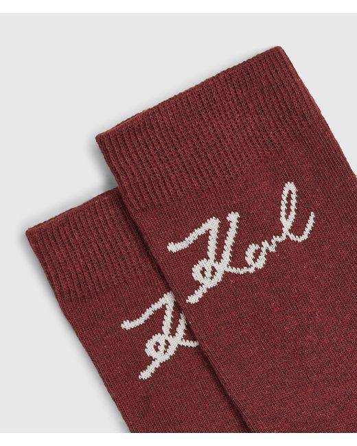 Karl Lagerfeld White Signature Print Socks