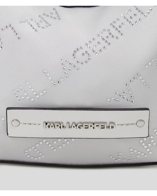 Karl Lagerfeld White K/essential Crystal Mini Shoulder Bag
