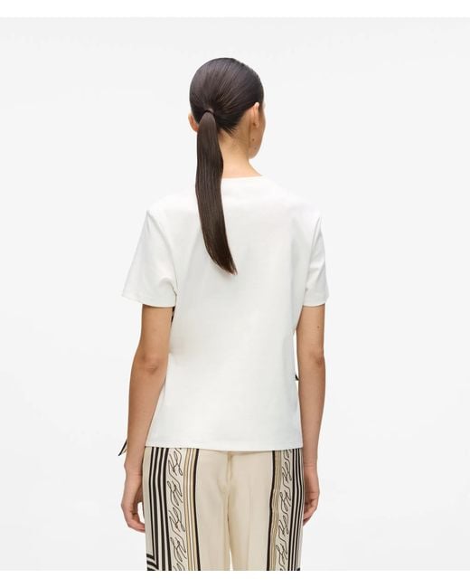Karl Lagerfeld White Scarf Print T-Shirt