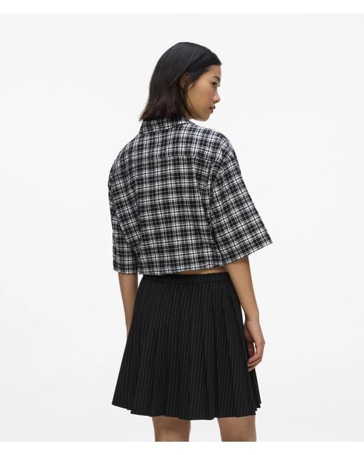 KL Jeans Black Boxy Checked Blouse, Multicoloured