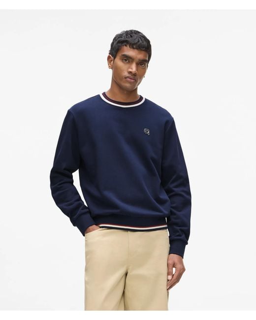 Karl Lagerfeld Blue Ikon Stripe Detail Sweatshirt for men