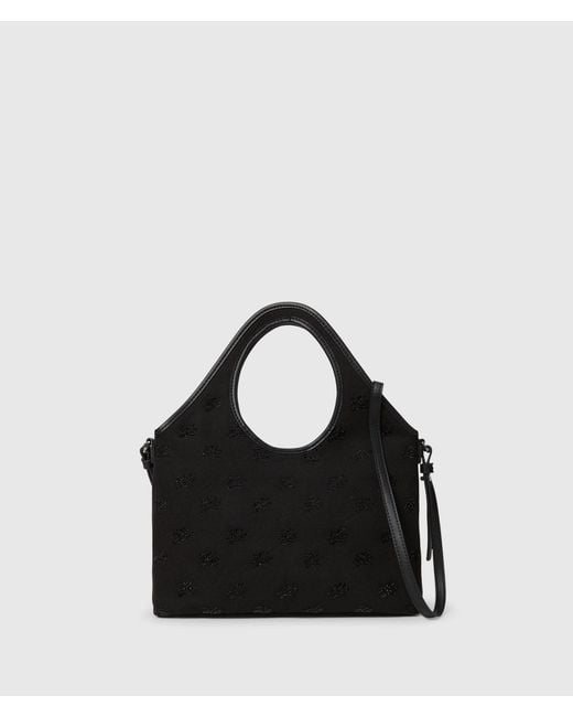 Karl Lagerfeld Black Exclusive K/Autograph Rhinestone Small Tote Bag