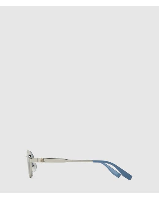 Karl Lagerfeld Blue Monogram Geometric Sunglasses