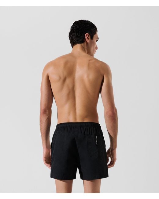 Karl Lagerfeld Black Logo Boardshorts for men