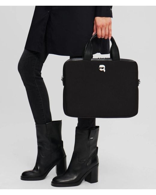 Karl Lagerfeld Black Ikon Laptop Bag