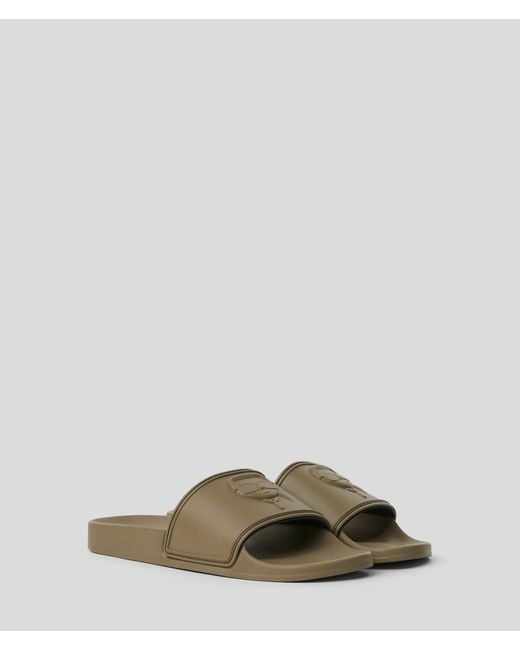 Karl Lagerfeld Green Ikon Nft Kondo Slippers for men