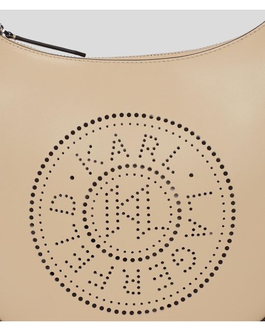 Karl Lagerfeld Natural K/circle Perforated Moon Shoulder Bag