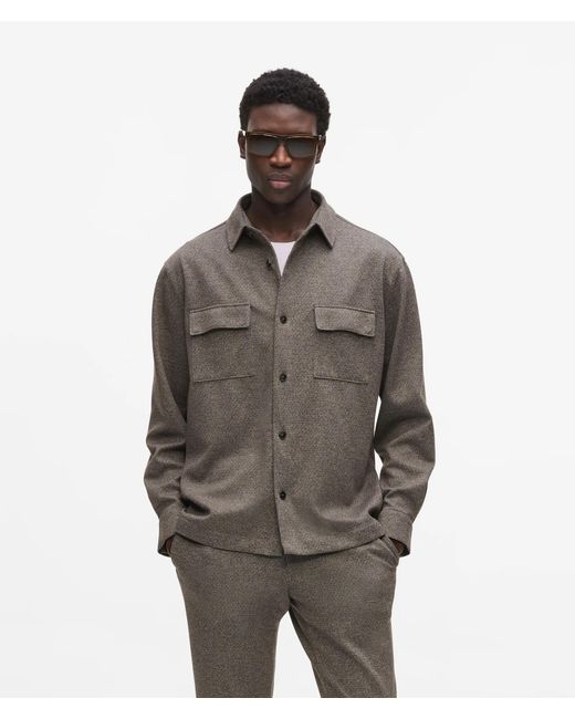 Karl Lagerfeld Brown Patch Pockets Shirt for men