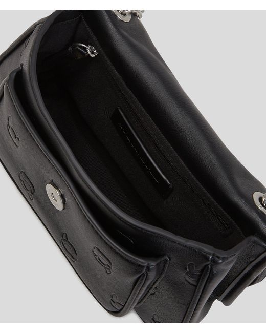 Karl Lagerfeld Gray Ikon Monogram Kleine Schultertasche, Frau, Größe