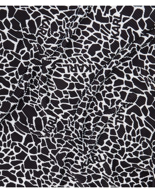 Karl Lagerfeld Multicolor Giraffe-print Pleated Scarf