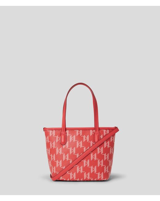 Karl Lagerfeld Red K/ikonik Monogram Small Tote Bag
