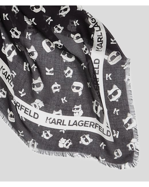 Karl Lagerfeld Gray K/ikonik Choupette Scarf