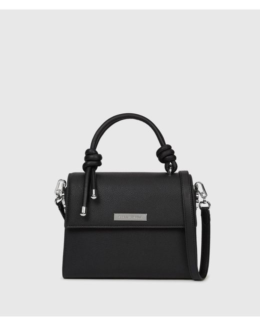 Karl Lagerfeld Black Ikon Pebble Satchel Bag