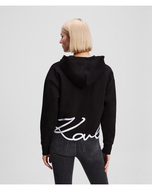 Karl Lagerfeld Black Karl Signature Zip-up Hoodie