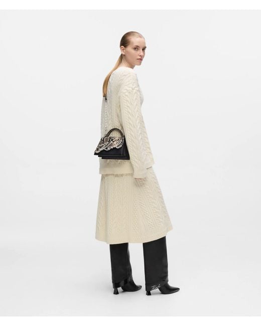 Karl Lagerfeld Black K/Signature Small Python Crossbody Bag