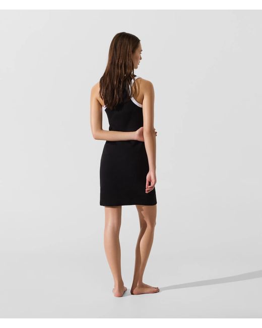 Karl Lagerfeld Black Logo Beach Tank Dress