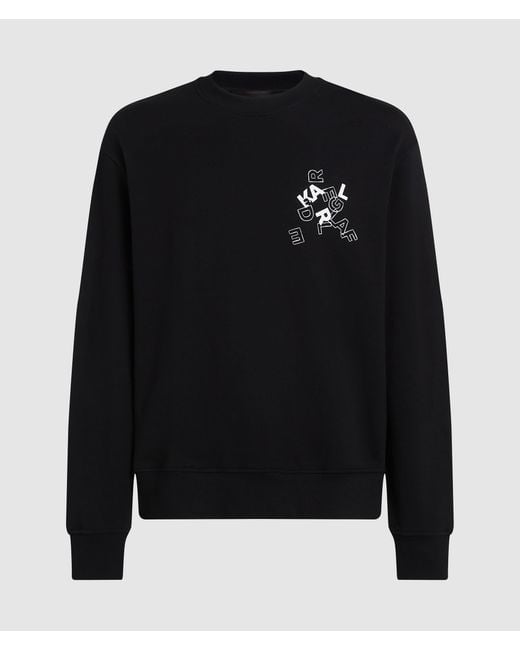 Karl Lagerfeld Black Logo Letters Sweatshirt for men