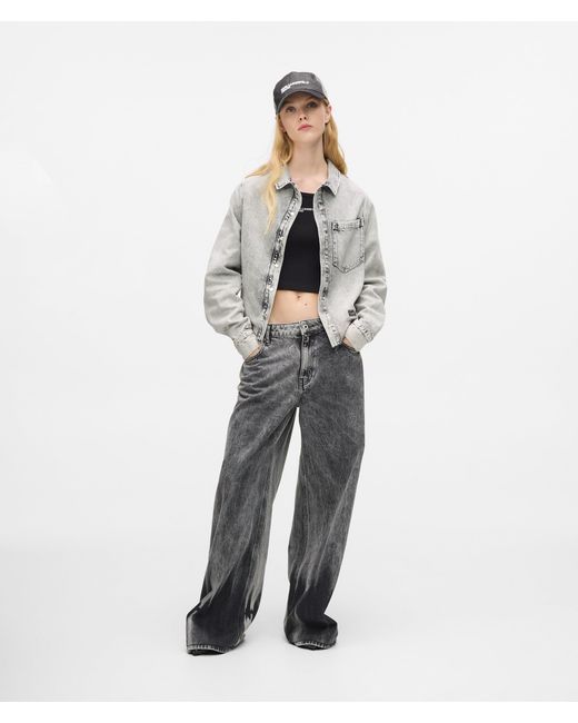 KL Jeans Gray Bleached Denim Shirt
