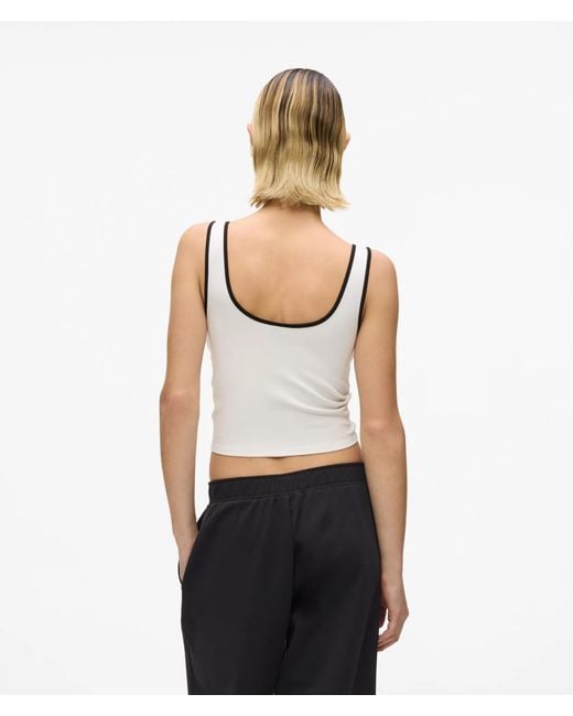 KL Jeans White V-Neck Ruched Tank Top